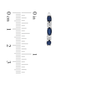 2.05ctw Sapphire and Diamond Hoop Earrings in 14k White Gold