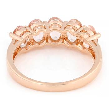 Morganite Oval Band Ring In 18K Rose Gold Over Sterling Silver 2.00ctw