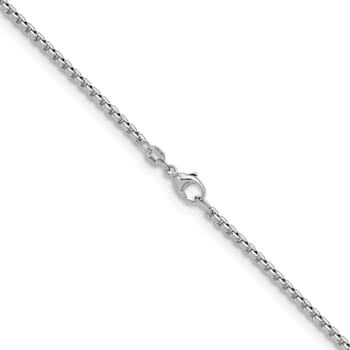 Rhodium Over Sterling Silver 2.7mm Box 24 Inch Chain