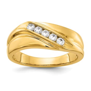 14K Yellow Gold Lab Grown Diamond SI1/SI2, G H I, Men's Ring