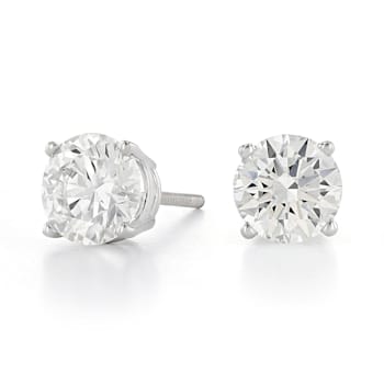 Certified White Lab-Grown Diamond H-I SI 14k White Gold Stud Earrings 1.50ctw