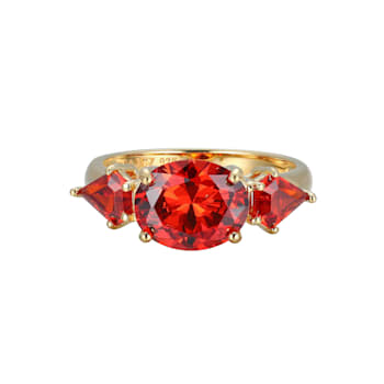 Red Cubic Zirconia 18k Yellow Gold Over Sterling Silver January
Birthstone Ring 5.53ctw
