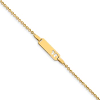 14k Yellow Gold Children's Butterfly ID Bracelet