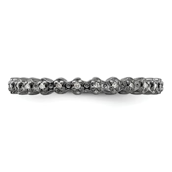 Ruthenium Over Sterling Silver Stackable Expressions Diamond Ring 0.08ctw