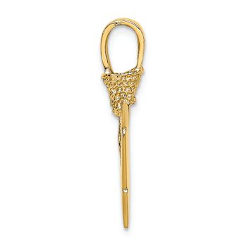 14k Yellow Gold 3D and Textured Arrowhead Charm