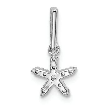 Rhodium Over 14k White Gold Diamond Star Pendant