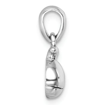 Rhodium Over Sterling Silver Polished Whale Pendant