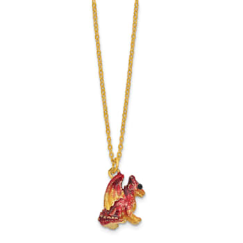 Bejeweled KAI Red Dragon Necklace with Trinket Box