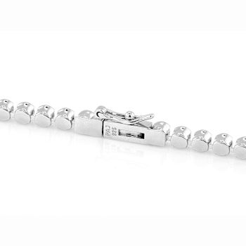 Classic Moissanite Tennis Necklace In Platinum-Enhanced Sterling Silver