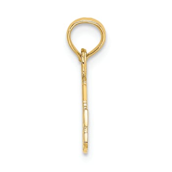 14k Yellow Gold Best Grandma with Flower pendant