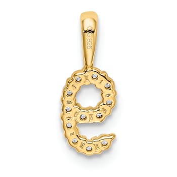 14K Yellow Gold Diamond Number 9 Pendant