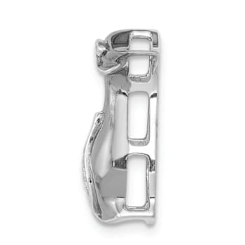 Rhodium Over 14k White Gold Diamond Penguins Chain Slide