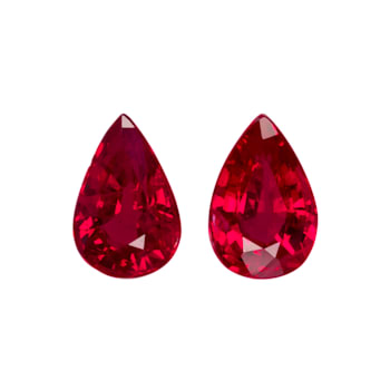 Burmese Ruby 6x4mm Pear Shape Matched Pair 1.13ctw