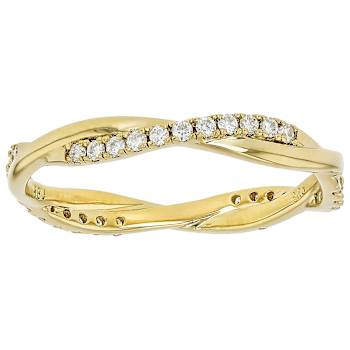 Moissanite Stackable Set Of 3 Rings In 14K Gold Over Sterling Silver
