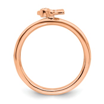 14K Rose Gold Over Sterling Silver Stackable Expressions Butterfly with
Diamond Ring 0.015ctw