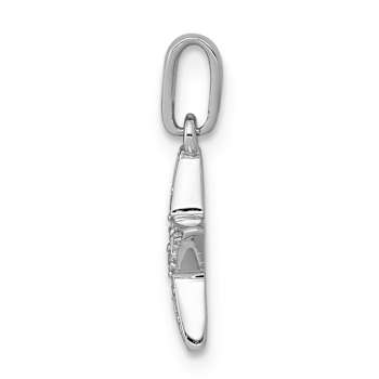 Rhodium Over 14k White Gold Diamond Star Pendant