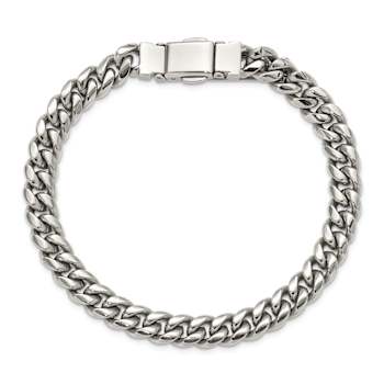 Stainless Steel 8mm Polished Curb Link Bracelet