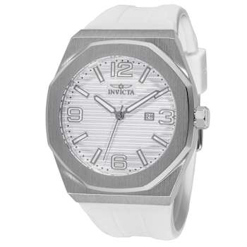 Invicta Huracan 48mm White Dial Silicone Band Quartz Watch