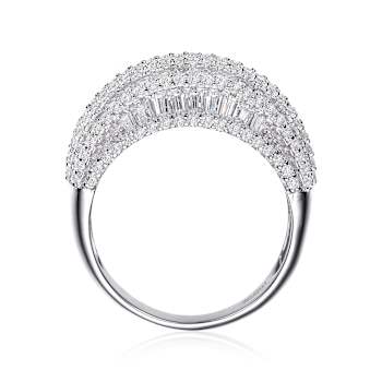 Dome-Shaped CZ Cocktail Ring In Sterling Silver