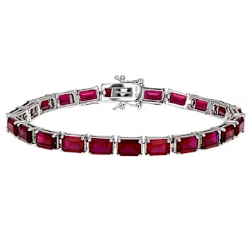 Lab-Created Ruby Tennis Bracelet In Sterling Silver 25.91ctw