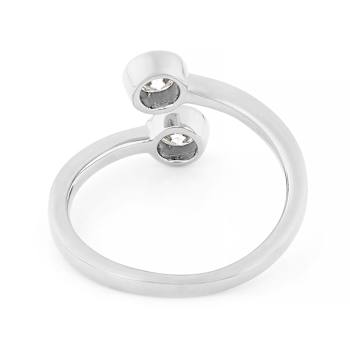 Contemporary Lab-Grown Diamond Two-Stone Bypass Ring In Sterling Silver