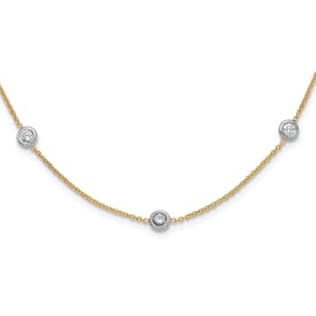 18K Yellow Gold 1.5mm Diamond Stations 18 Inch Necklace