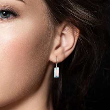 6.50ctw Sky Blue Topaz and White Sapphire Drop Earrings in Sterling Silver