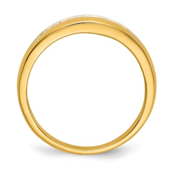 10K Yellow Gold with Rhodium Diamond Men's Channel Ring 0.32ctw