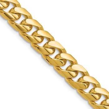 14k Yellow Gold 8mm Solid Miami Cuban 20 Inch Chain