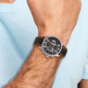 Charles Hubert Stainless Steel Chronograph Black Dial Watch