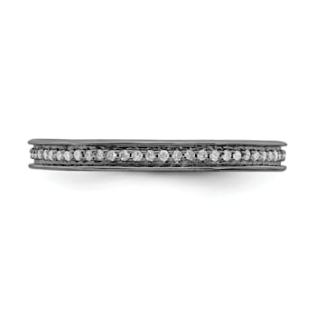 Ruthenium Over Sterling Silver Stackable Expressions and Diamonds Ring 0.195ctw