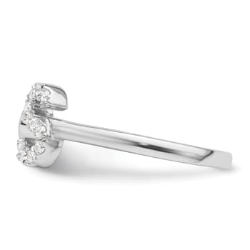Rhodium Over 14K White Gold Lab Grown Diamond VS/SI GH, Initial S
Adjustable Ring