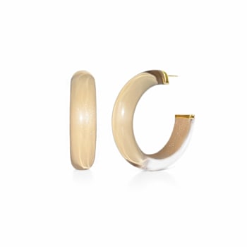 14K Yellow Gold Over Sterling Silver Small Illusion Acrylic Hoop
Earrings in Caramel