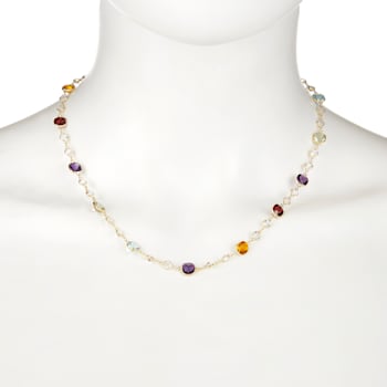 Multi-Gem 14k Yellow Gold 18" Necklace 22.74ctw