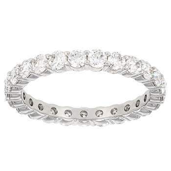 Moissanite Eternity Band In PlatInum-Enhanced Sterling Silver