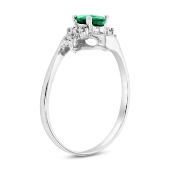 0.35ctw Emerald and Diamond Ring in 14k White Gold