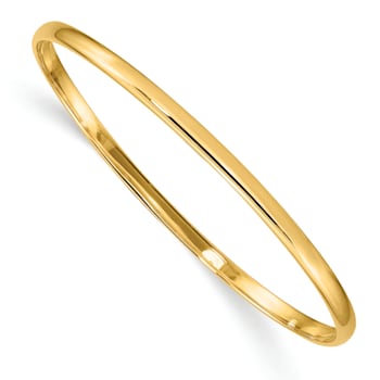14k Yellow Gold 2.5mm Slip-on Baby Bangle Bracelet