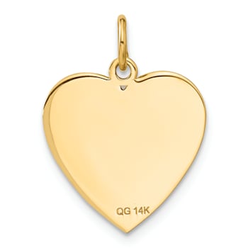 14k Yellow Gold Textured Flag Heart Pendant