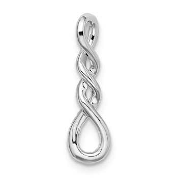 Rhodium Over 10k White Gold 0.12 ctw Diamond Twist Chain Slide Pendant