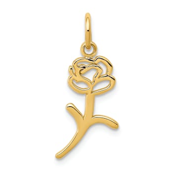 10K Yellow Gold Rose Charm