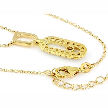 Elegant Lab-Grown Diamond Drop Pendant Necklace In 18K Gold Over
Sterling Silver