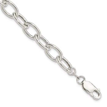 Sterling Silver Open Link Cable 8.50mm Bracelet