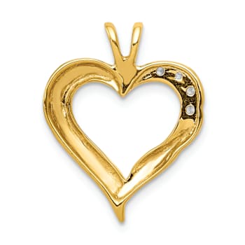 14k Two-tone Gold Diamond Fancy Heart Pendant