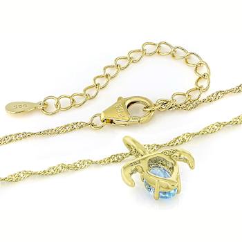 Sky Blue Topaz Capricorn Birthstone Pendant