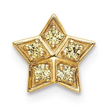 14k Yellow Gold Yellow Sapphire Star Chain Slide Pendant