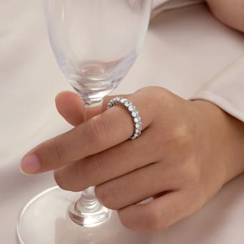 White Cubic Zirconia Platinum Over Sterling Silver Ring 3.60ctw