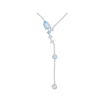 Multi-Blue Topaz And Aquamarine Pendant Necklace In Sterling Silver 2.55ctw