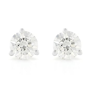 Certified White Lab-Grown Diamond H-I SI 14k White Gold Martini Stud
Earrings 1.50ctw
