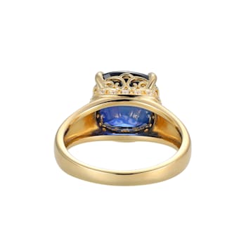 Lab Blue Sapphire And Cubic Zirconia 18k Yellow Gold Over Silver
September Birthstone Ring 4.45ctw