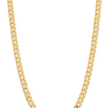 14k Yellow Gold 8.5mm Solid Open Concave Curb Chain
